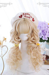 Wolllocken, mittellanges lockiges Haar, süße Lolita-Perücken